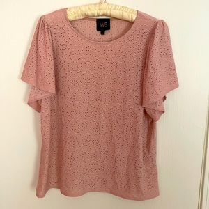 W5 Dusty Pink Flutter short sleeve top XL
